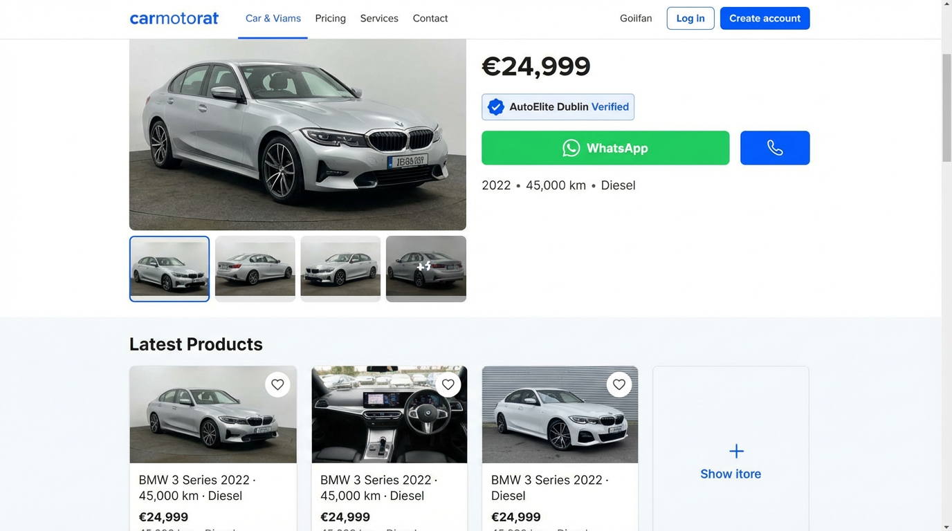 Autoza vehicle listing page